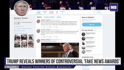 Trump reveals winners of controversial 'Fake News Awards'