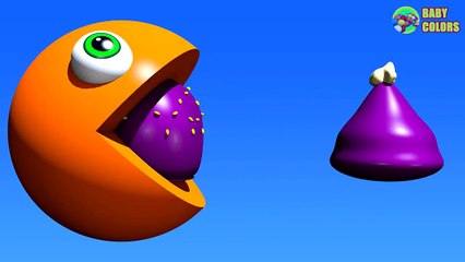 Learn Colors with Chocolates Candy and 3D Pacman for Kids Babies Toddl