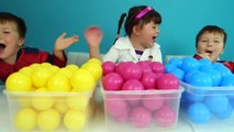 Balls Kids Eggs and Fun Family Funny Video for Kids with Kinder Suprise and SpongeB