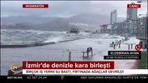 İzmir'de denizle kara birleşti