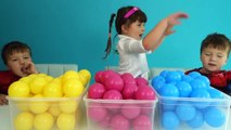 Balls Kids Eggs and Fun Family Funny Video for Kids with Kinder Suprise and SpongeBo