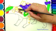 Dinozorlar çizmek için nasıl - Beraberlik ve boyama - Boyama sayfaları - Öğrenme Renkleri