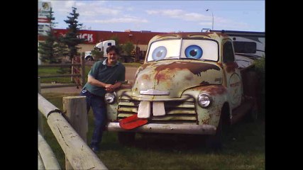 victor pizzey with the real live Mator from disney cars movie.