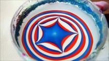 Red, white and blue star 4th of July water marble design!