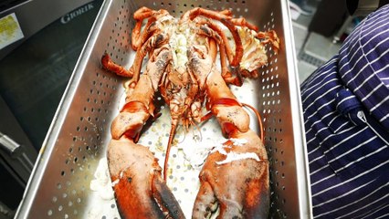 Korean Street Food - GIANT LOBSTER SASHIMI Chili Butter Korea