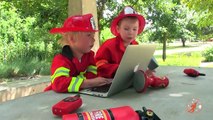 Little Heroes 6 - Firemen With Their Fire Engine Teaching Darth Vader Fire Safety