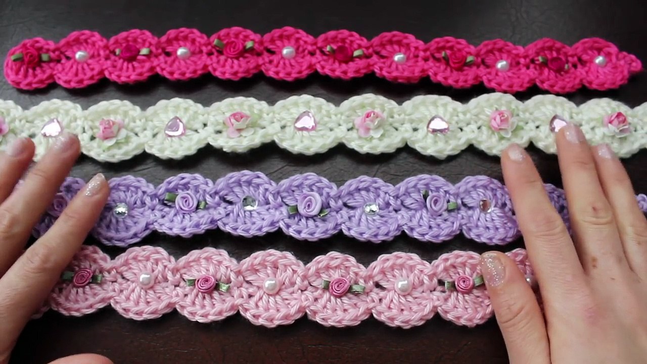 Diadema a crochet para bebe sale