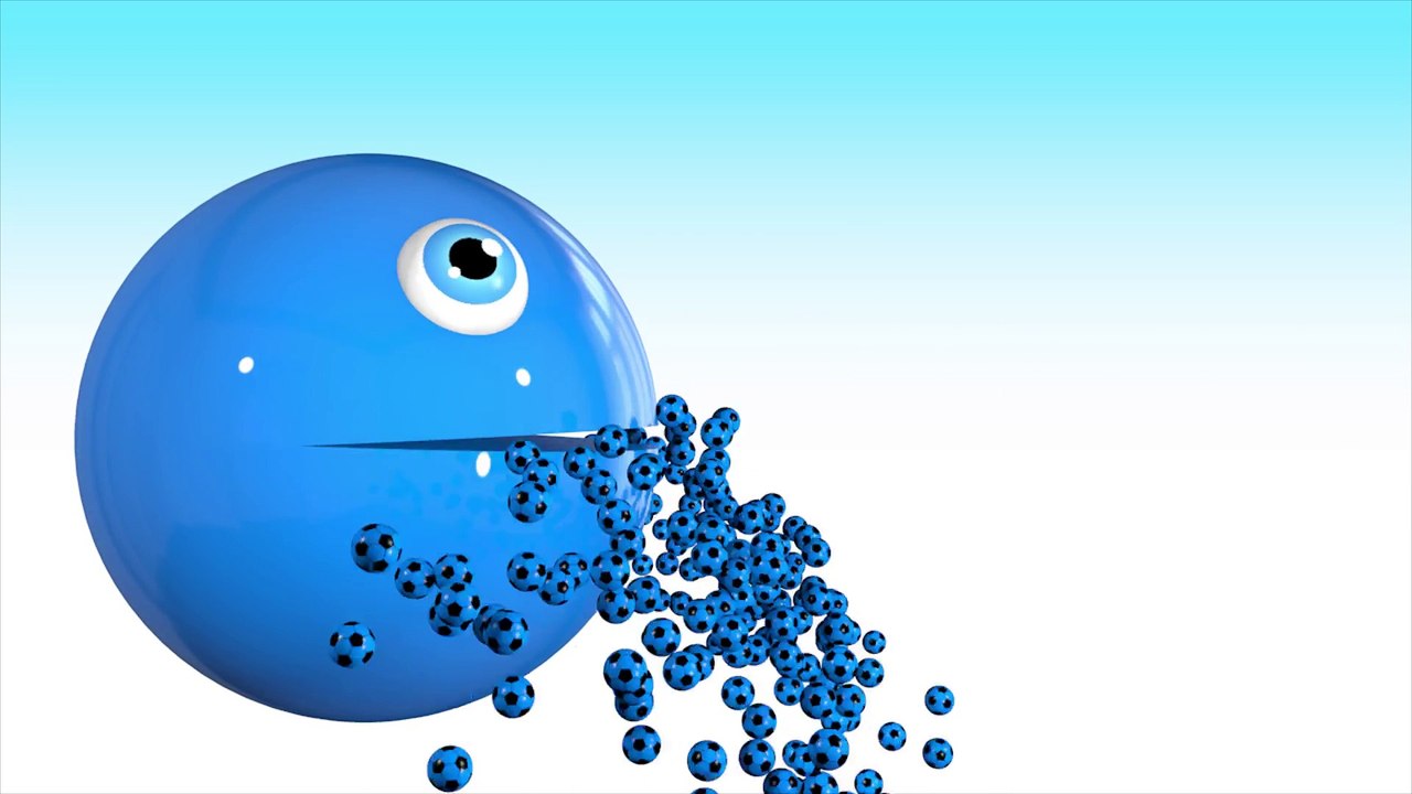 Learn Colors with Pacman 3d Soccer Ball and Basketball for Toddlers and Kids