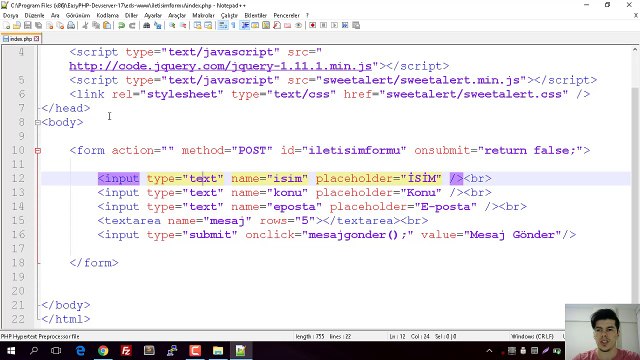 PDO Ajax İletişim Formu - ( PDO Ajax Contact Form )