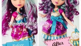 Ever After High Madeline Hatter Doll Hair Restyling Tutorial + How to Boil Wash & Curling