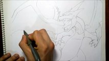 Como dibujar a Mega CHARIZARD. How to draw Mega CHARIZARD