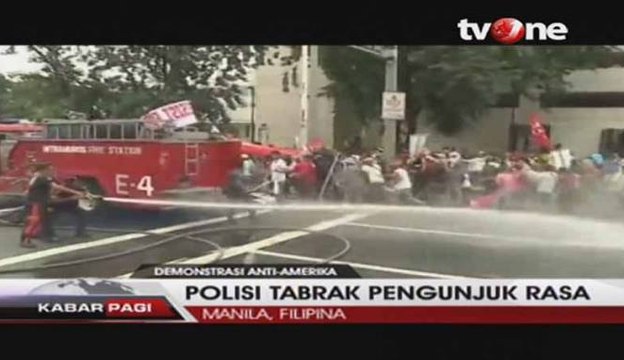 Demo Tolak Pasukan AS di Filipina Berlangsung Ricuh