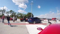 Tesla Model X P90D Ludicrous vs Ferrari 458 Italia 1/4 Mile Drag Race