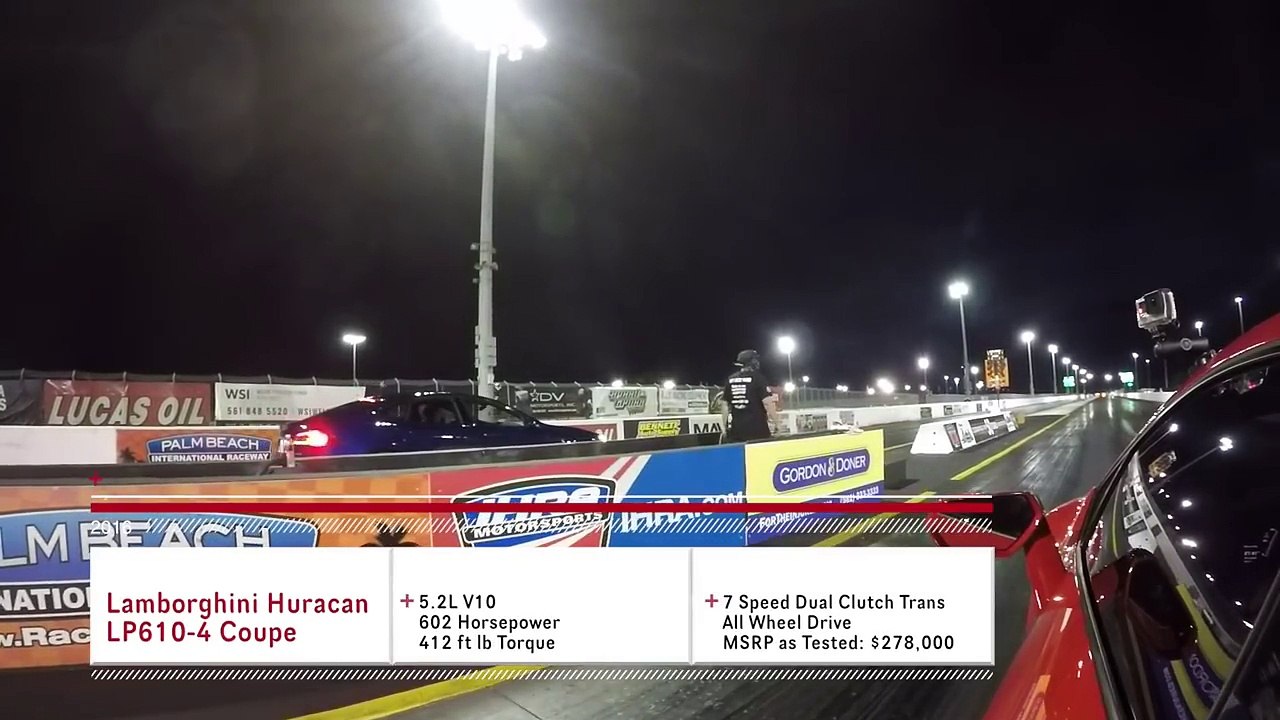 Tesla Model S P100D Ludicrous vs Lamborghini Huracan 1/4 Mile Drag Racing Battle at PBIR