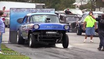 2012 Blew By You Gasser Drag Racing Ride Along Jalopy Showdown Drags Beaver Springs Dragway Video