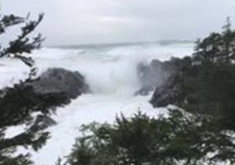 Huge Waves Pound British Columbia's Coastline
