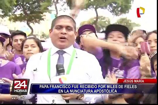 Jesús María: Papa Francisco llegó a la Nunciatura y desató la algarabía de los fieles