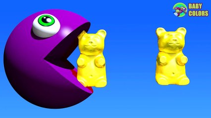 Download Video: Learn Colors With 3D GUMMY BEARS JELLY BEANS And PACMAN For