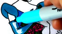 Disney Princess Ariel, Cinderella, Jasmine,Belle,Snow white and Aurora Coloring Page Coloring Video