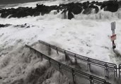 Huge Waves Flood Shore in Westport as Coastal Warning Issued