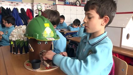 Üşüyen kuşlar için minik elleriyle yuva yaptılar - AKSARAY