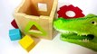 Learn SHAPES And COLORS With BLOCKS And Colored Balloon POPPING/Alligator Puppet /wooden shapes