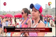 Venezolanos enfrentados con peruanos por la venta de productos en la calle
