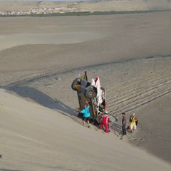 Truck Gets Stuck in Sand During Race