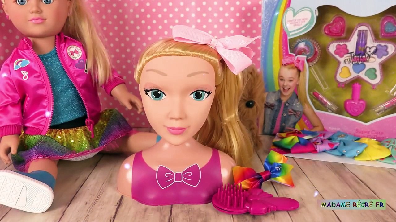 Jojo Siwa Ponytail Routine Coiffure ♥ Tête à Coiffer, Noeuds et Coffret Maquillage