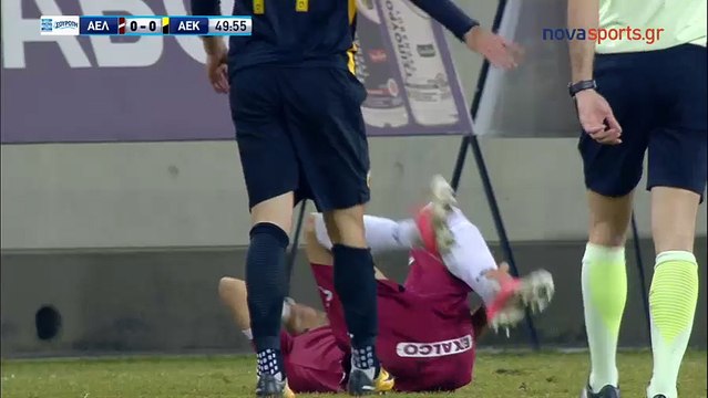 Miloš Deletić Injury - AEL Larisa vs AEK 20.01.2018