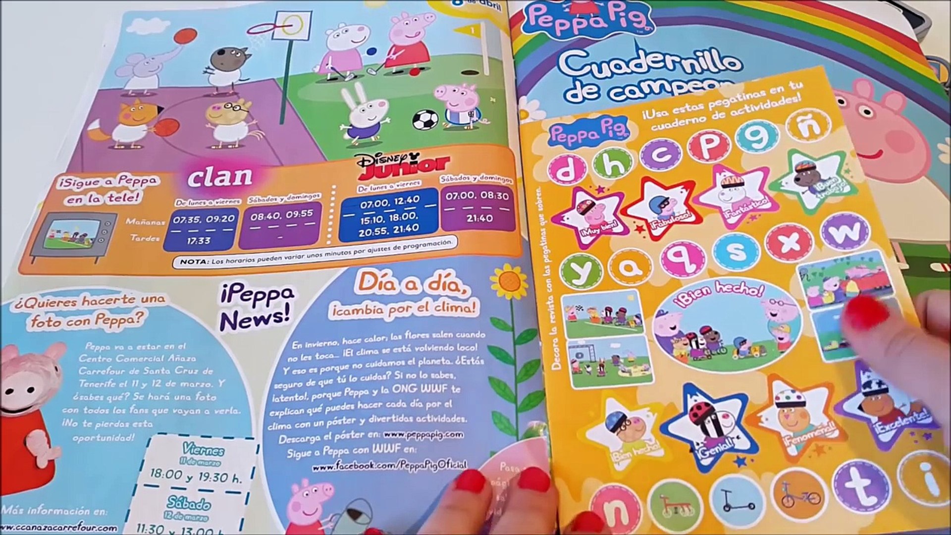 La revista oficial de PEPPA PIG con juguete de regalo - Aprendemos a contar con pegatinas de Peppa - video dailymotion