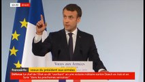 Emmanuel Macron ironise après l'explosion d'une ampoule lors de ses voeux aux armées - VIDEO