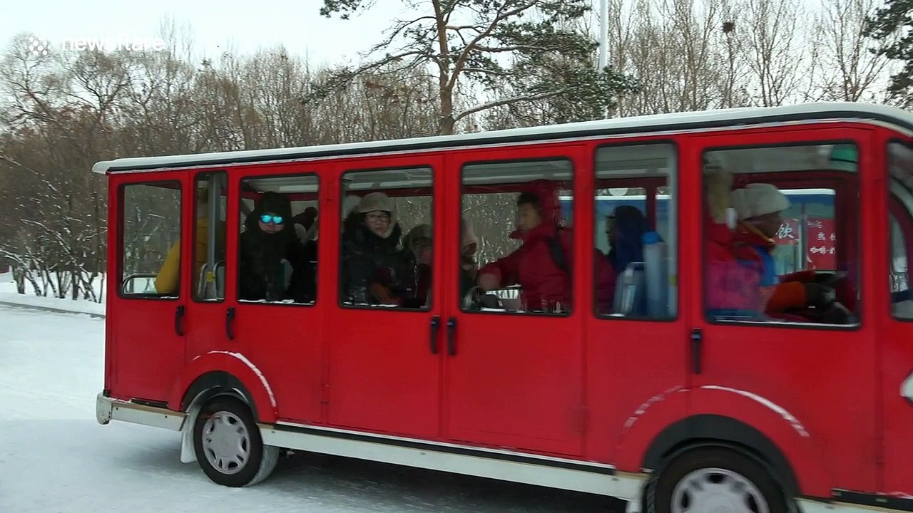 Giant snow sculptures displayed at world's largest winter fair in China