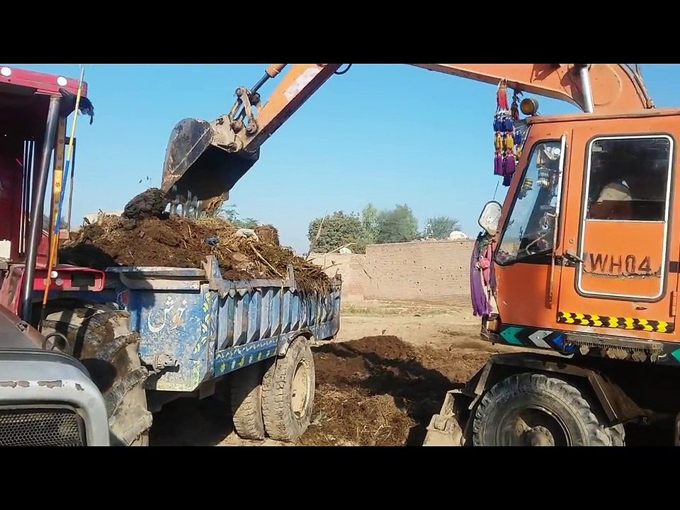 tractor videos 2018-tractor and excavator working loading dung