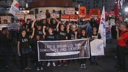 Decenas de Filipinos piden por la libertad de prensa en la ciudad de Quezón