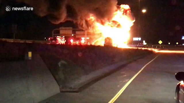 Huge double-tanker carrying 50,000 litres of fuel explodes in Utah