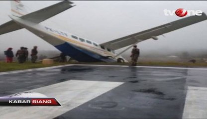 Pesawat Pengangkut Sembako Tergelincir di Papua