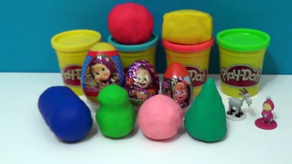 Маша и Медведь PlayDoh сюрприз яйца Masha i Medved PlayDoh Plastic and chocolate Surprise eggs