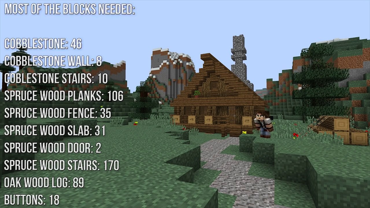 Minecraft: Wooden Lodge House - Build Tutorial