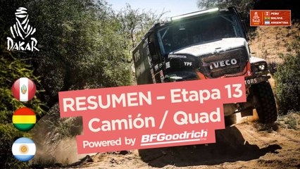 Resumen - Camiones/Cuadriciclos - Etapa 13 (San Juan / Córdoba) - Dakar 2018