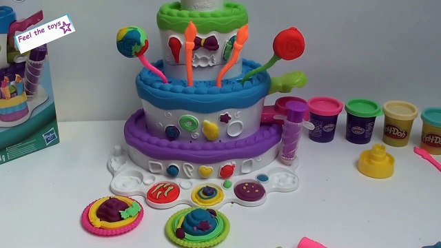Play Doh Cake Mountain Sweet Shoppe Set -Montaña de pasteles de cumpleaños de plastilina
