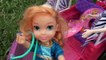 Anna and Elsa Toddlers Camping Adventure # 1 Disney Frozen Elsya and Annya Barbie Car Toys In Action