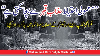 " Muhammad Raza Saqib Mustafai - Mamooli Ehtiyaat Azaab-e-Qabr Se Bachaa Skti Hai