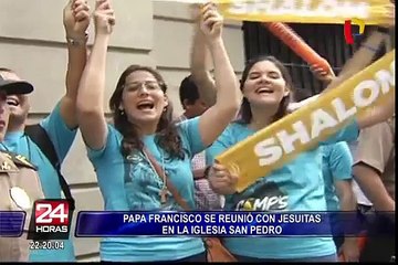 Francisco en el Perú: El papa se reunió con miembros de la Compañía de Jesús en iglesia San Pedro