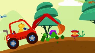 Dinosaur Digger - Emergency Vehicles Cartoons for Сhildren. Car & Monster Truck - Best App for Kids