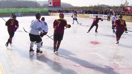"남북 통일 이루길"...65년 전 임진강 아이스하키 재현 / YTN