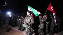 Türk bayrağı ÖSO'nun elinde: Cihatçıları Afrin'e törenle yolladılar