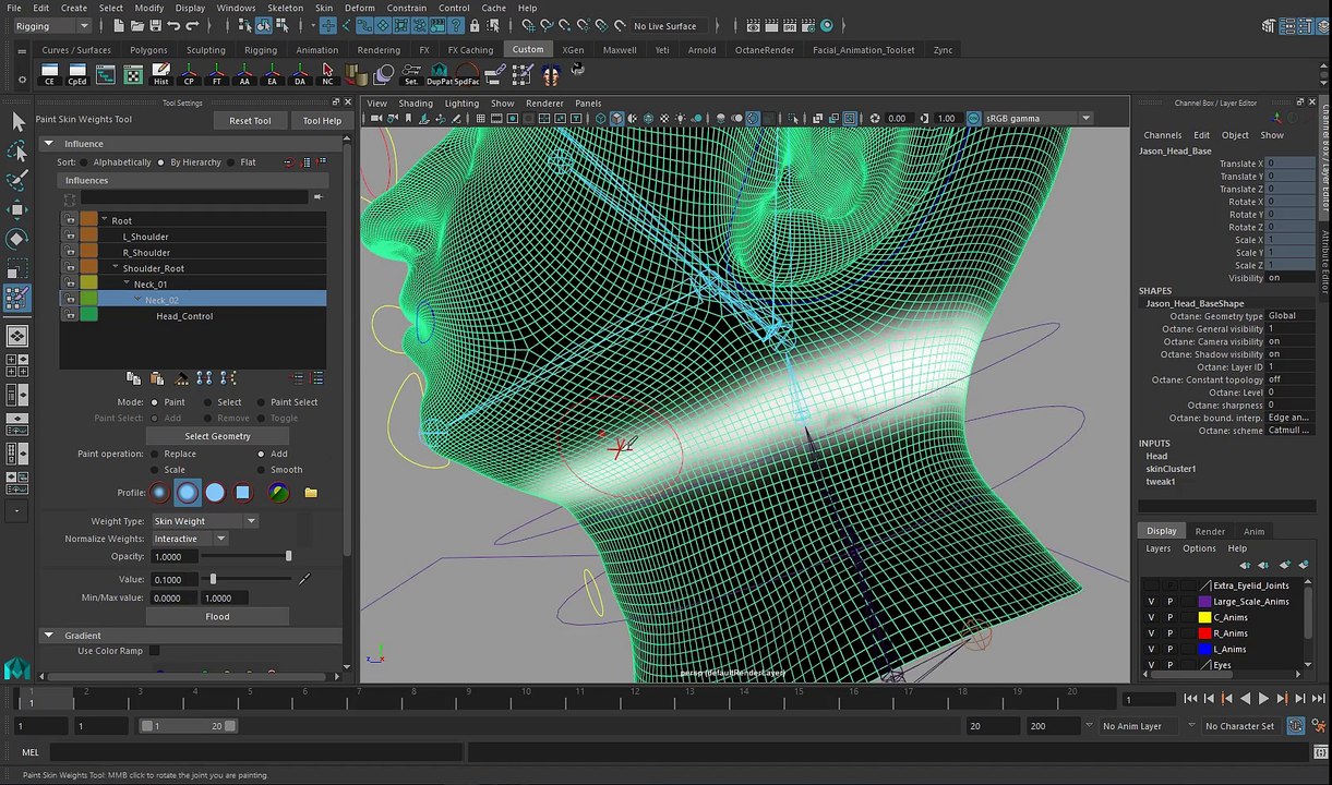 Rigging for Faceware and Motion Capture - Refining Skin Weights (5/13)