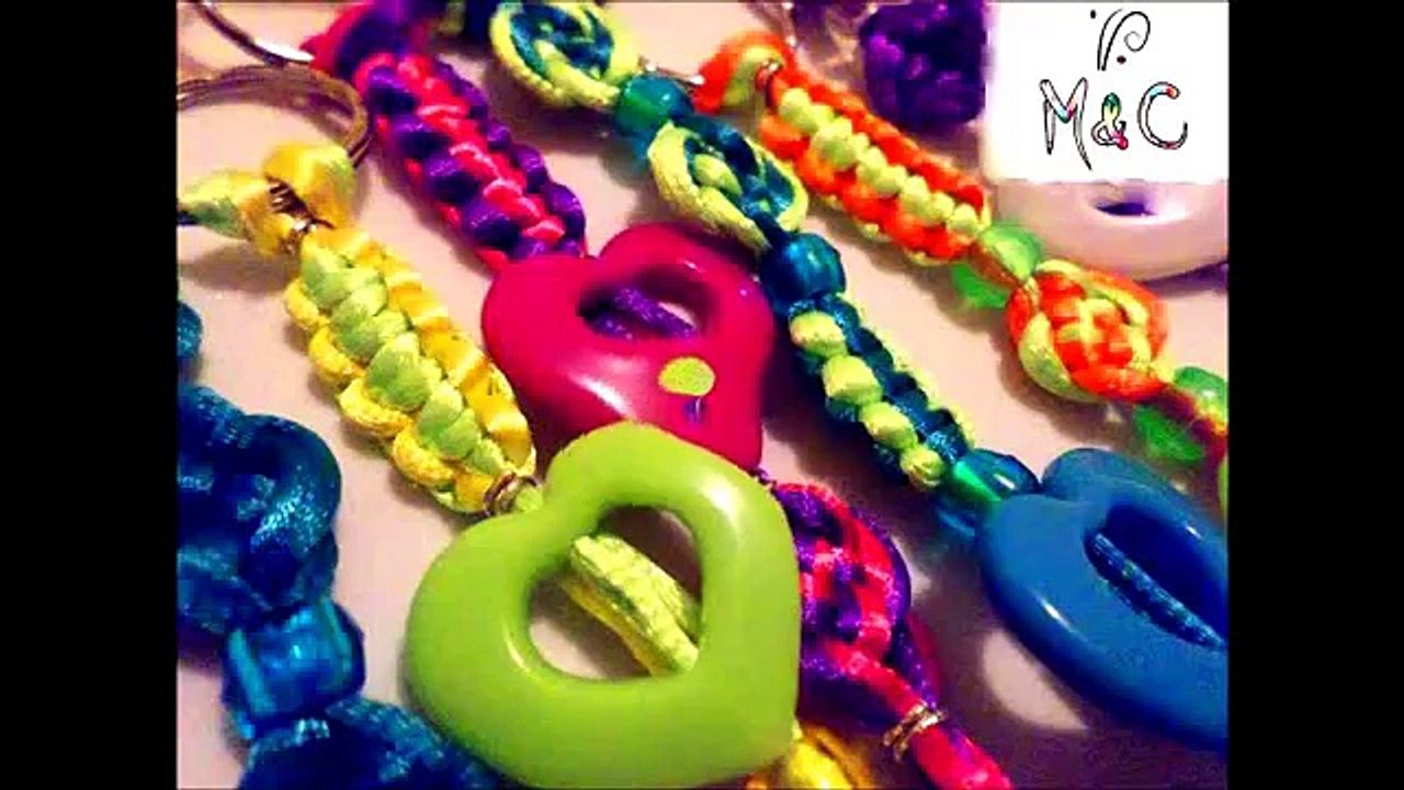 Como hacer un llavero con hilo cola de rata y varios nudos .(llavero #12)