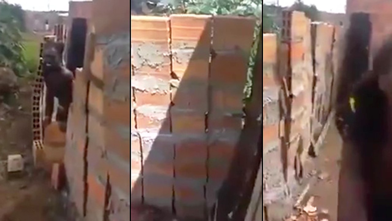 Un maçon attaque a construction de sa maison après avoir fait l'apéro